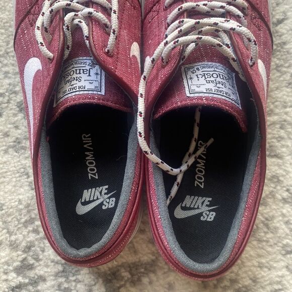 Nike Zoom mens Stefan Janoski Red 2014 Size 8.5 mens 10 in womens in EUC Nike SB - Picture 3 of 9